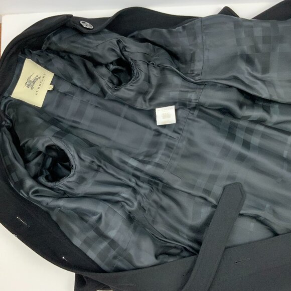 Burberry Prorsum Black Cashmere Blend Pleated Midi Length Trench Coat M - Picture 13 of 16